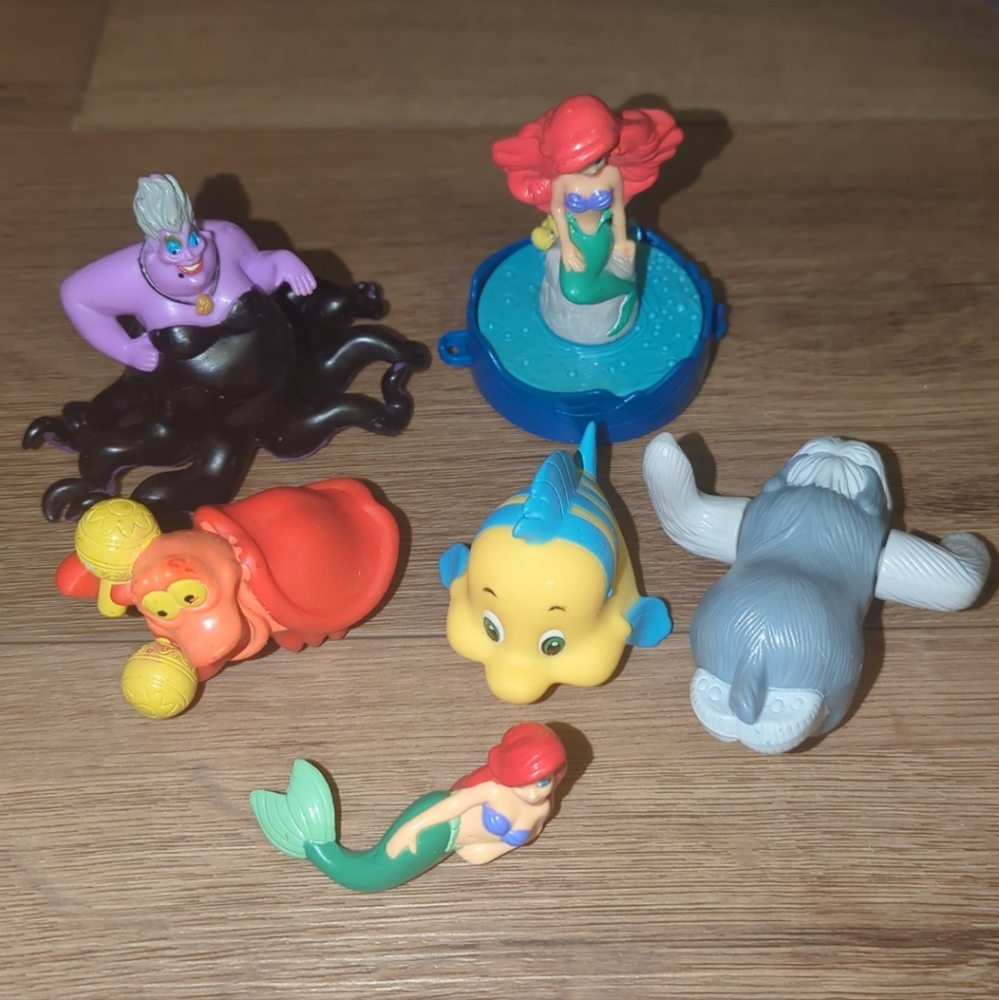 Disney Little Mermaid Toy Set Of 6 Ariel Flounder Ursula